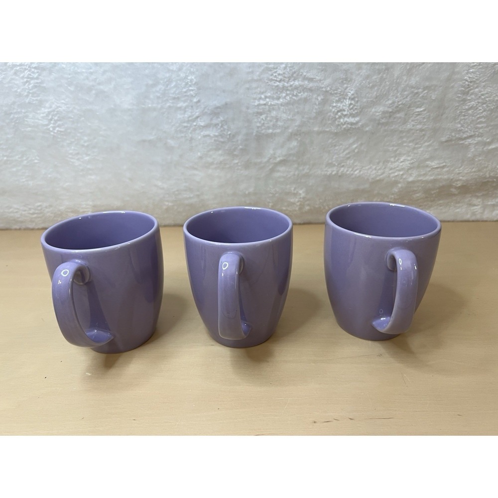 Corelle Stoneware Purple Lavender Coffee Mugs Set of 3 Made in Thailand - Picture 2 of 7